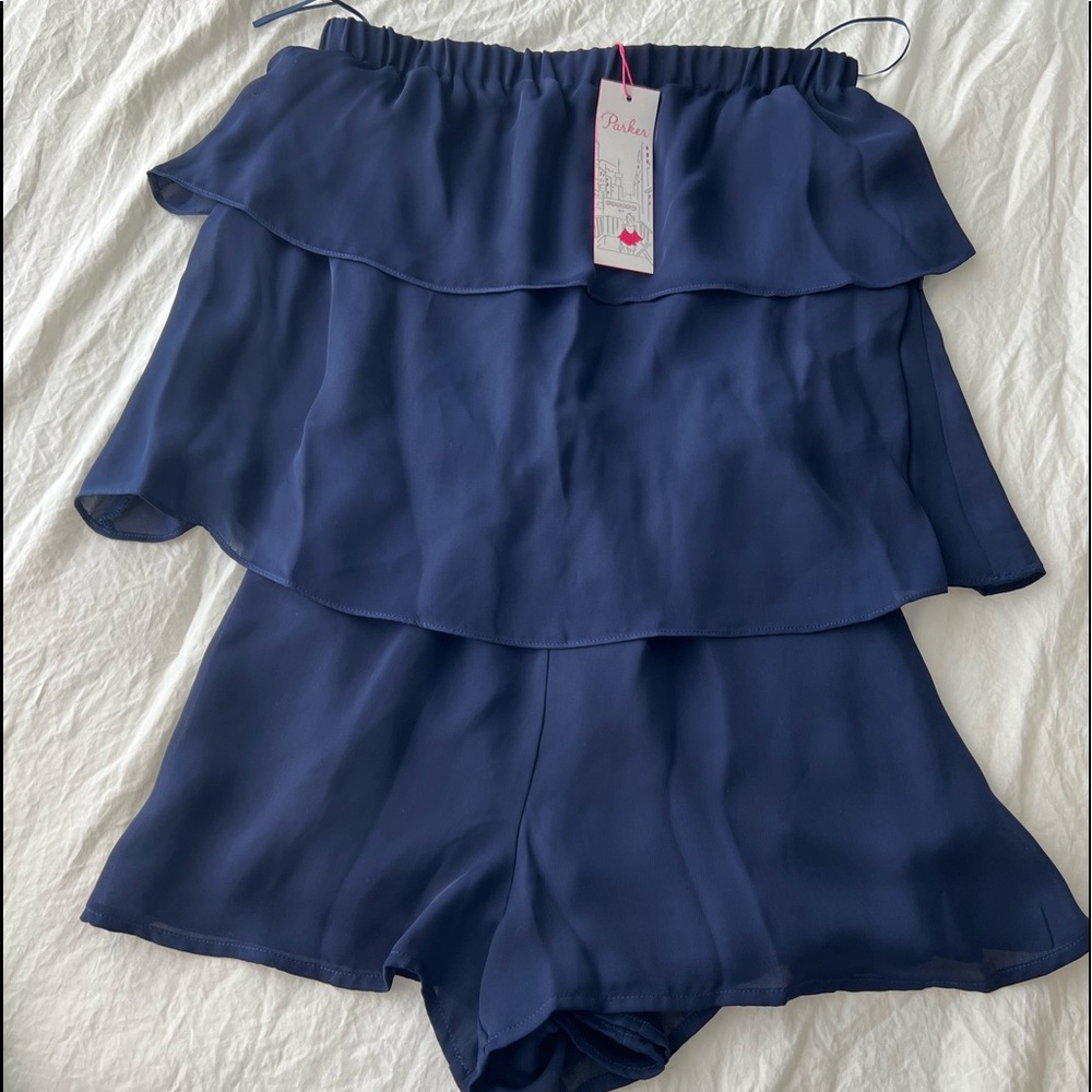 PARKER NY Navy Romper